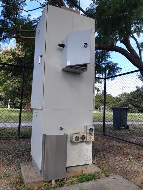 Outdoor monitoring enclosure at a sporting facility